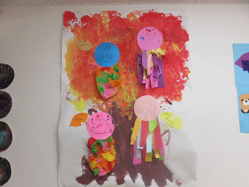 うさぎ・ぱんだ組１１月壁面