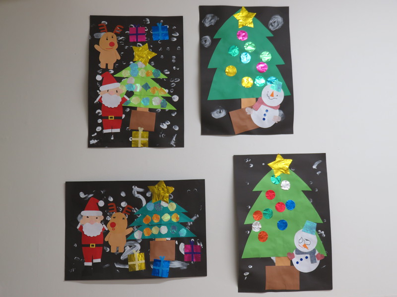 うさぎ・ぱんだ組12月壁面制作