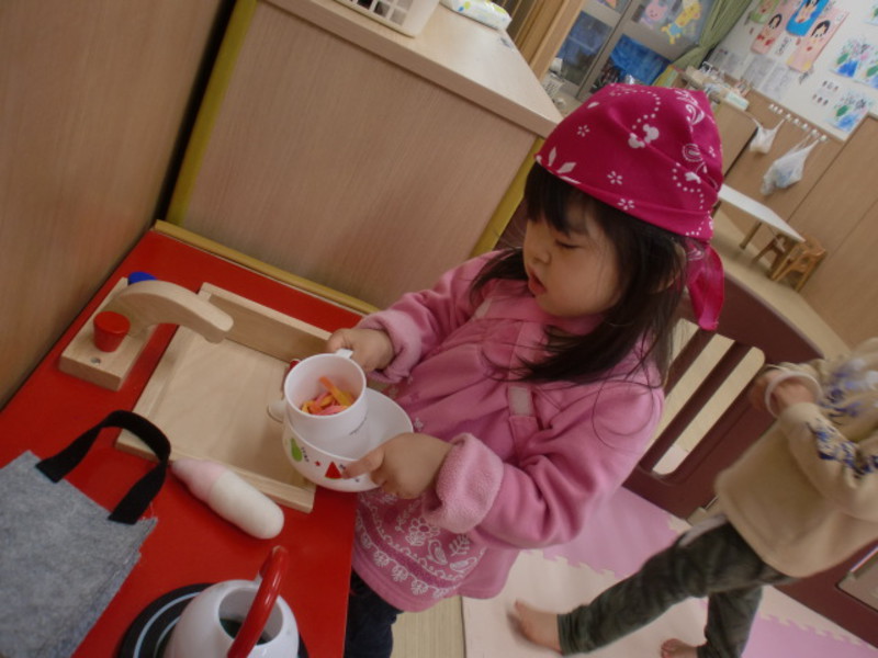 毛糸で見立て遊び✨