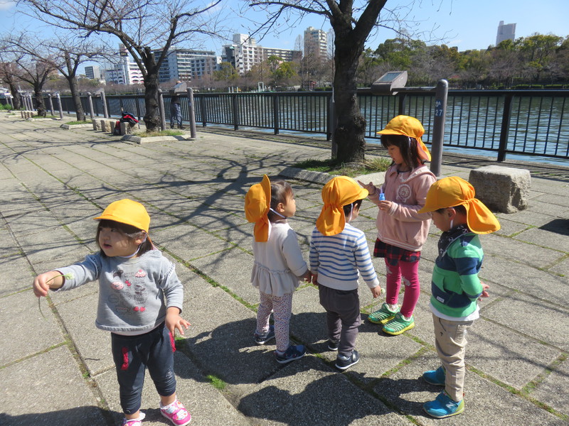 一緒にシャボン玉もしたよ(^^♪