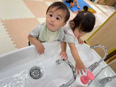  手洗いしようね♪