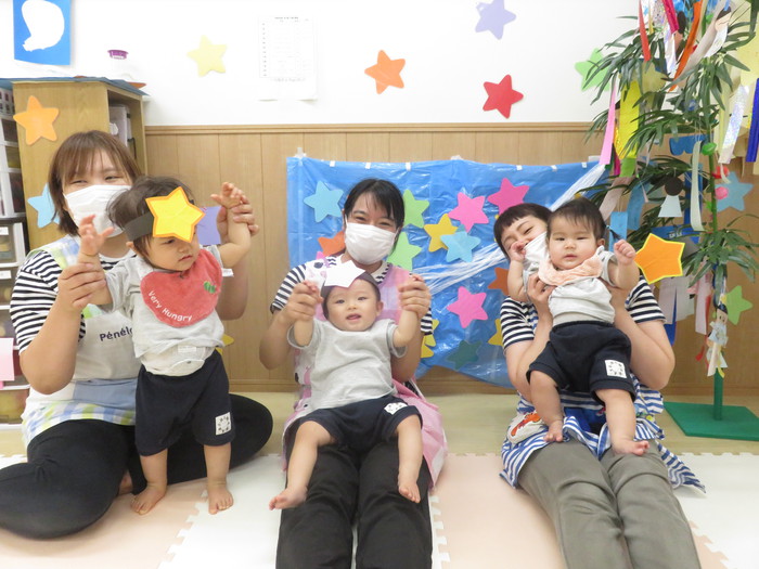 皆で作った天の川の前でハイポーズ★