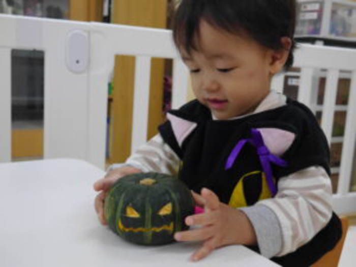 可愛いお顔が掘ってあるね😊